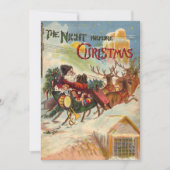 クリスマス前の夜のヴィンテージクリスマス 招待状 (正面)