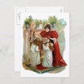 クリスマス前の夜の母と娘 シーズンポストカード (正面/裏面)