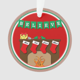 クリスマス前の夜キスをするネズミ・ 4ストッキング オーナメント