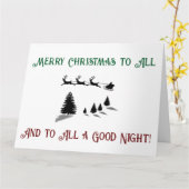 クリスマス前の夜サンタホリデー カード (黄色い花)