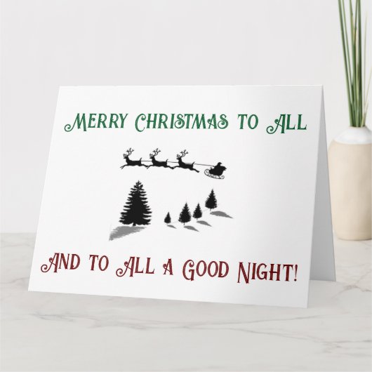 クリスマス前の夜サンタホリデー カード (正面)