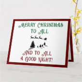 クリスマス前の夜サンタホリデー カード (黄色い花)