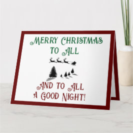 クリスマス前の夜サンタホリデー カード