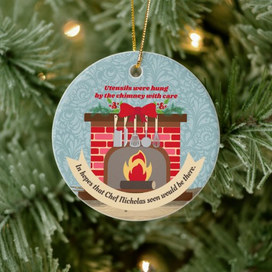 クリスマス前の夜シェフニコラスグルメ セラミックオーナメント (ツリー)