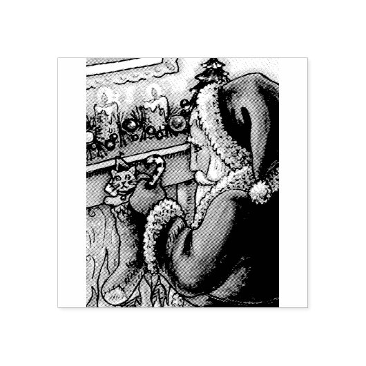 クリスマス前の夜、サンタラバースタンプ ラバースタンプ (インプリント)