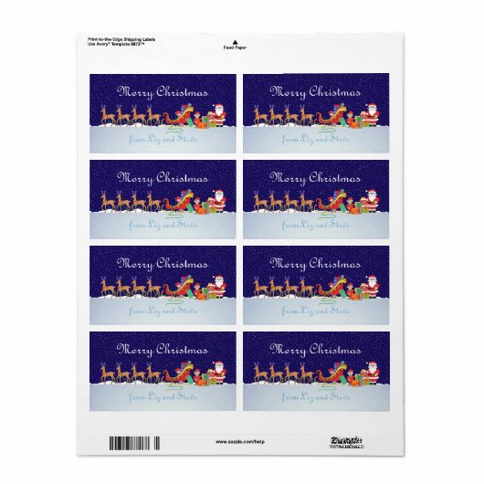 クリスマス前の夜 ラベル (フルシート)