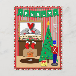 クリスマス前の夜・ 2ストッキング シーズンポストカード