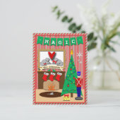 クリスマス前の夜· 3ストッキング シーズンポストカード (スタンド正面)