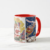 『クリスマス前夜の出来事』からの3つのヴィンテージサンタ マグカップ (正面右)