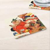 クリスマス前夜 スクエアペーパーコースター (アングル)