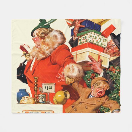 クリスマス前夜 フリースブランケット (正面(横))