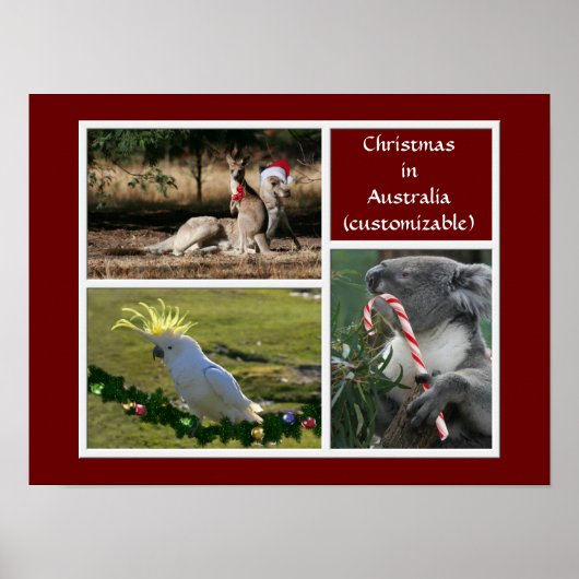 クリスマス動物のオーストラリアのスタイル- Personalizable ポスター (正面)