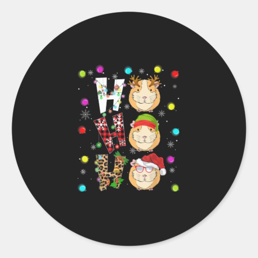 クリスマス動物のコスチュームおもしろいハムスター恋人Gif ラウンドシール (正面)