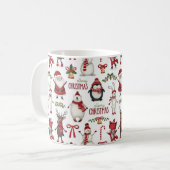 クリスマス動物のパターン コーヒーマグカップ (正面左)