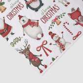 クリスマス動物のパターン 薄葉紙 (詳細)