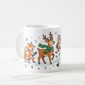 クリスマス動物のパレード キッズマグ コーヒーマグカップ (正面左)