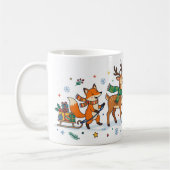 クリスマス動物のパレード キッズマグ コーヒーマグカップ (左)