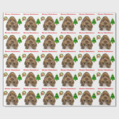 クリスマス動物の子犬 ラッピングペーパー (フラット)