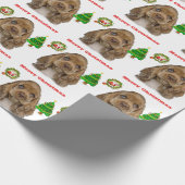 クリスマス動物の子犬 ラッピングペーパー (角)