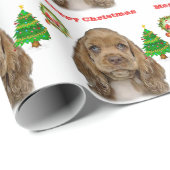 クリスマス動物の子犬 ラッピングペーパー (ロールコーナー)