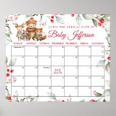 クリスマス動物の推定期日カレンダー ポスター (正面)