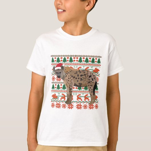 クリスマス動物園ハイエナ Tシャツ (正面)