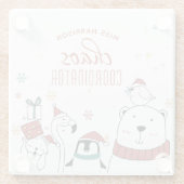 クリスマス動物混沌コーディネーターパーソナライズされた ガラスコースター (裏面)