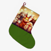 クリスマス動物1 ラージクリスマスストッキング (正面 (吊り時))