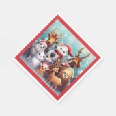 クリスマス動物2 スタンダードランチョンナプキン (角)
