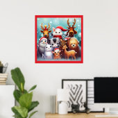 クリスマス動物2 ポスター (ホームオフィス)