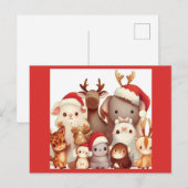 クリスマス動物3 シーズンポストカード (正面/裏面)