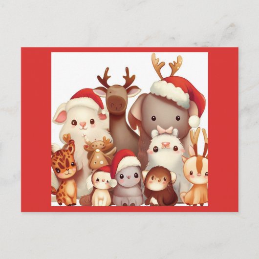 クリスマス動物3 シーズンポストカード (正面)