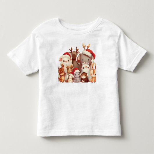 クリスマス動物3 トドラーTシャツ (正面)
