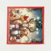 クリスマス動物7 タペストリー (正面(横))