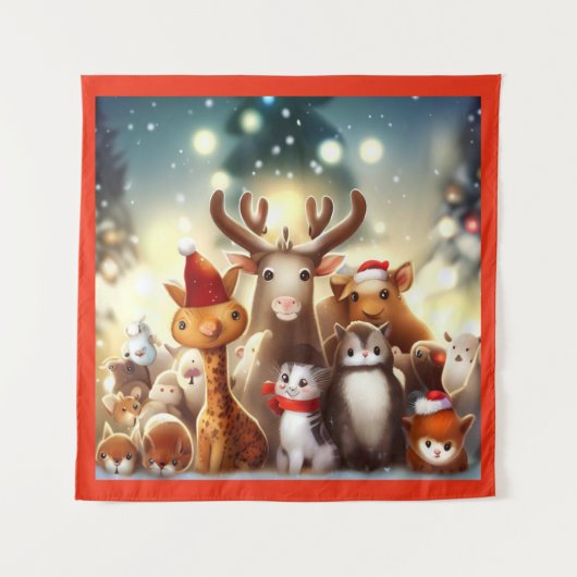 クリスマス動物7 タペストリー (正面)