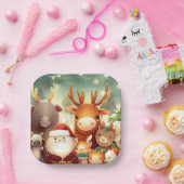 クリスマス動物8 ペーパープレート (パーティー)