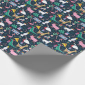 クリスマス動物、かわいいシームレスデザイン。 ラッピングペーパー (角)