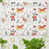 クリスマス動物 キッチンタオル (折り畳み)