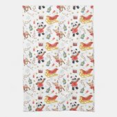 クリスマス動物 キッチンタオル (縦)