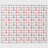 クリスマス動物、シカ、白くま、ペンギン及びキツネ ラッピングペーパー (フラット)