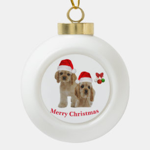 クリスマス動物 セラミックボールオーナメント