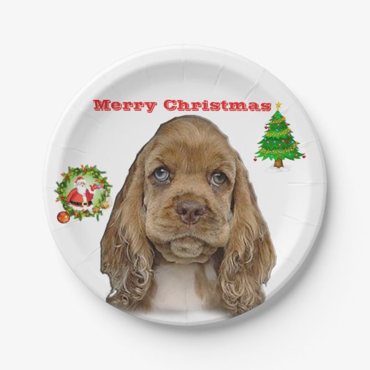 クリスマス動物 ペーパープレート (正面)