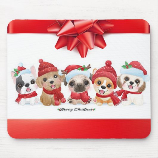 クリスマス動物 マウスパッド (正面)