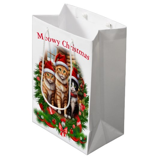 クリスマス動物 ミディアムペーパーバッグ (正面アングル)