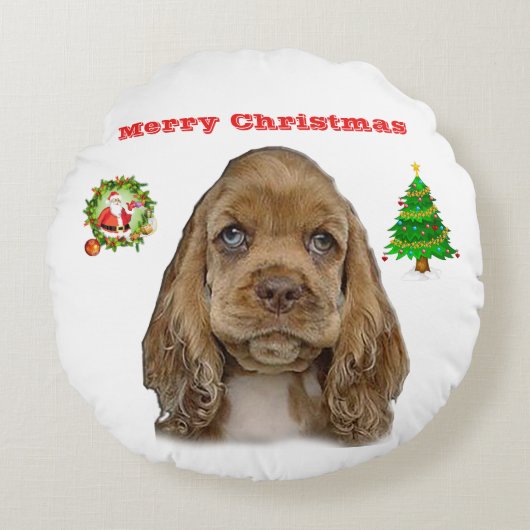 クリスマス動物 ラウンドクッション (正面)