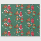 クリスマス動物 ラッピングペーパー (フラット)