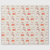 クリスマス動物 ラッピングペーパー (フラット)