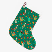 クリスマス動物 ラージクリスマスストッキング (正面 (吊り時))