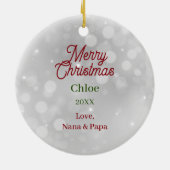 クリスマス包まれたのライトアップ|秋田犬 セラミックオーナメント (裏面)