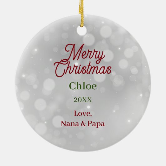 クリスマス包まれたのライトアップ|秋田犬 セラミックオーナメント (裏面)